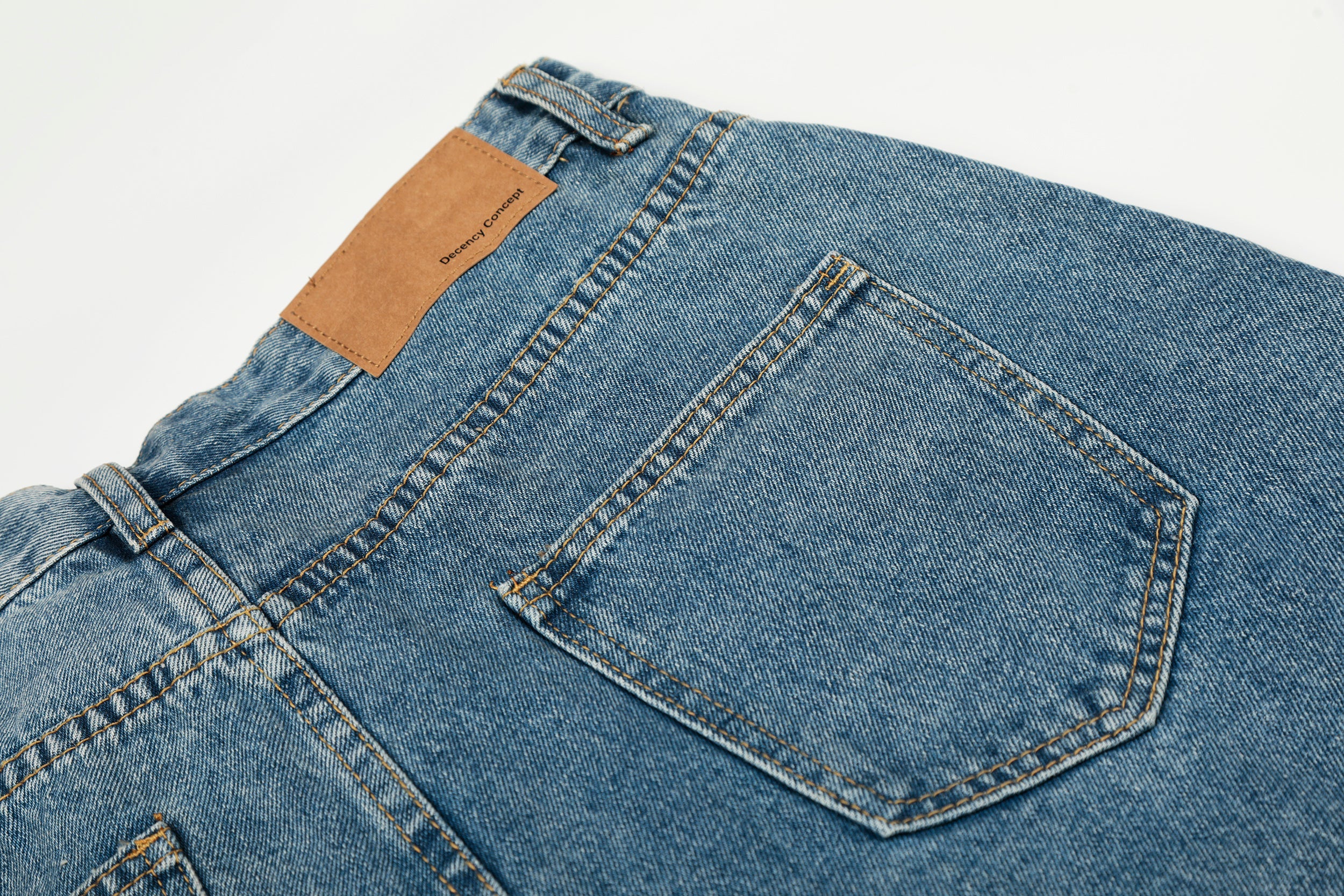 Omirad Asymmetric Waist Wide-Leg Denim Pants