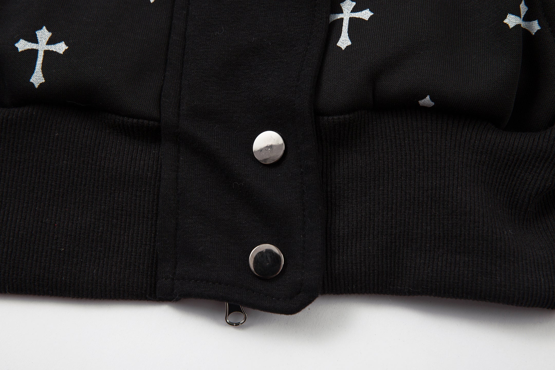 Omirad Cross Print Faux Fur Hooded Jacket