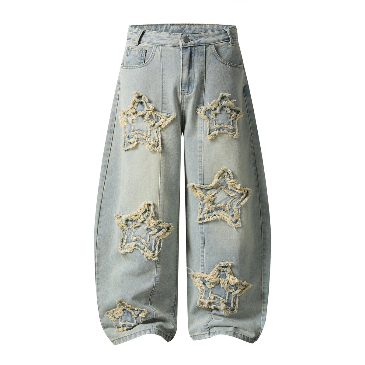 Omirad “Star Distressed Wide-Leg Jeans”