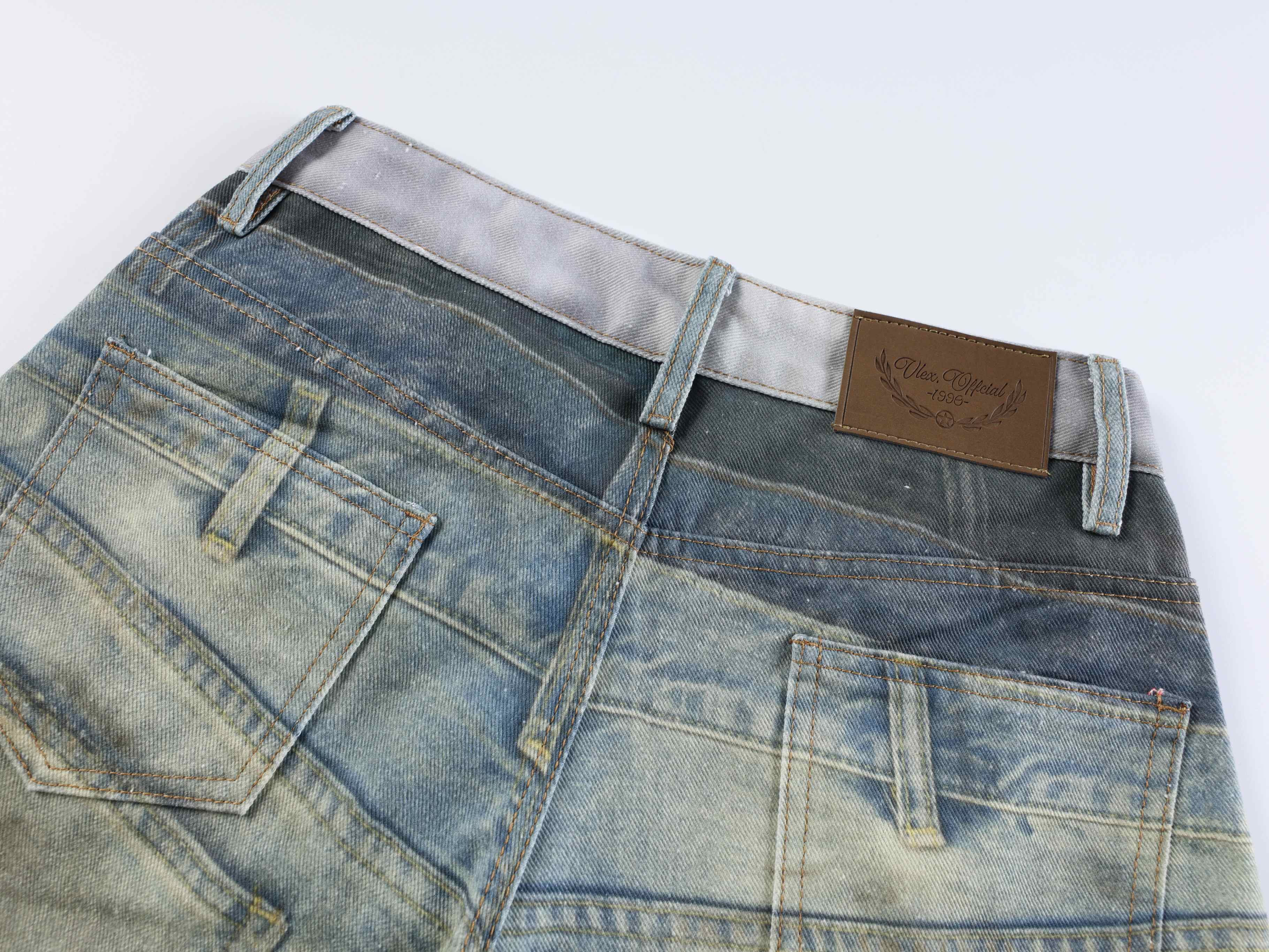 Omirad “Layered Fade Distressed Balloon Jeans”