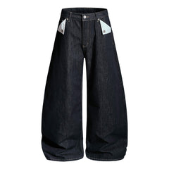 Omirad Buckle Detail Wide-Leg Denim Pants