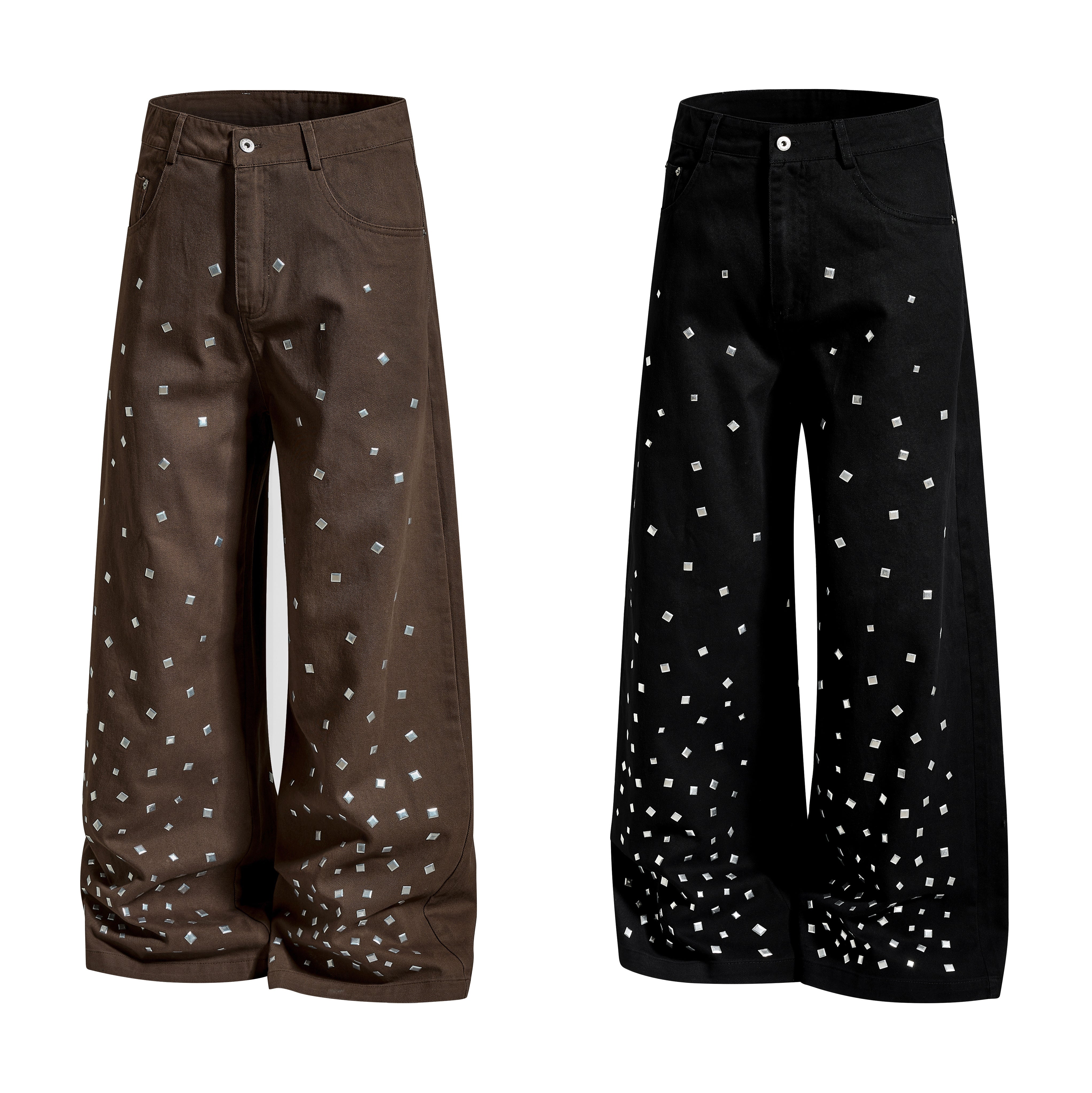Omirad Stud Detail Wide-Leg Pants
