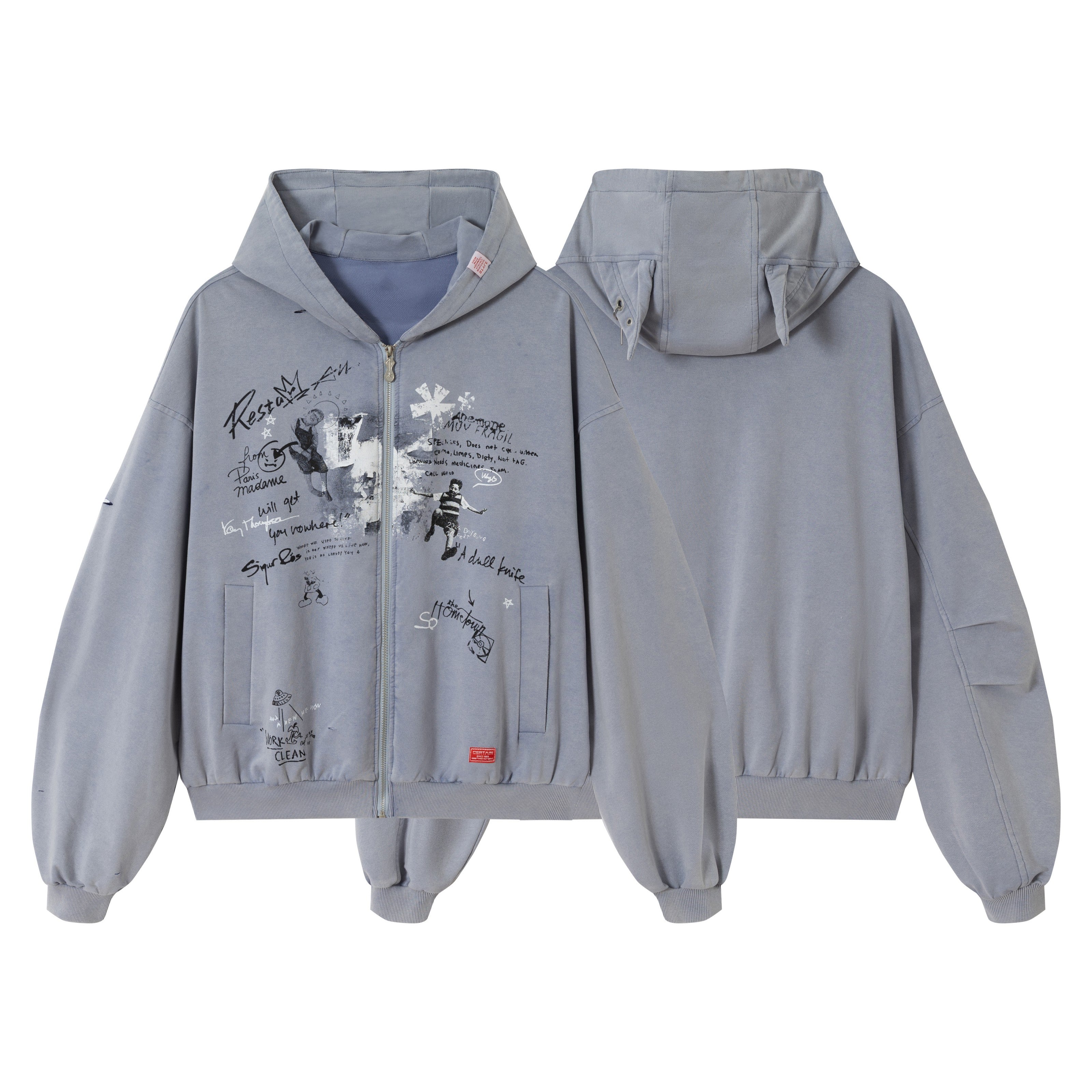 Omirad Gradient Graphic Zip Hoodie