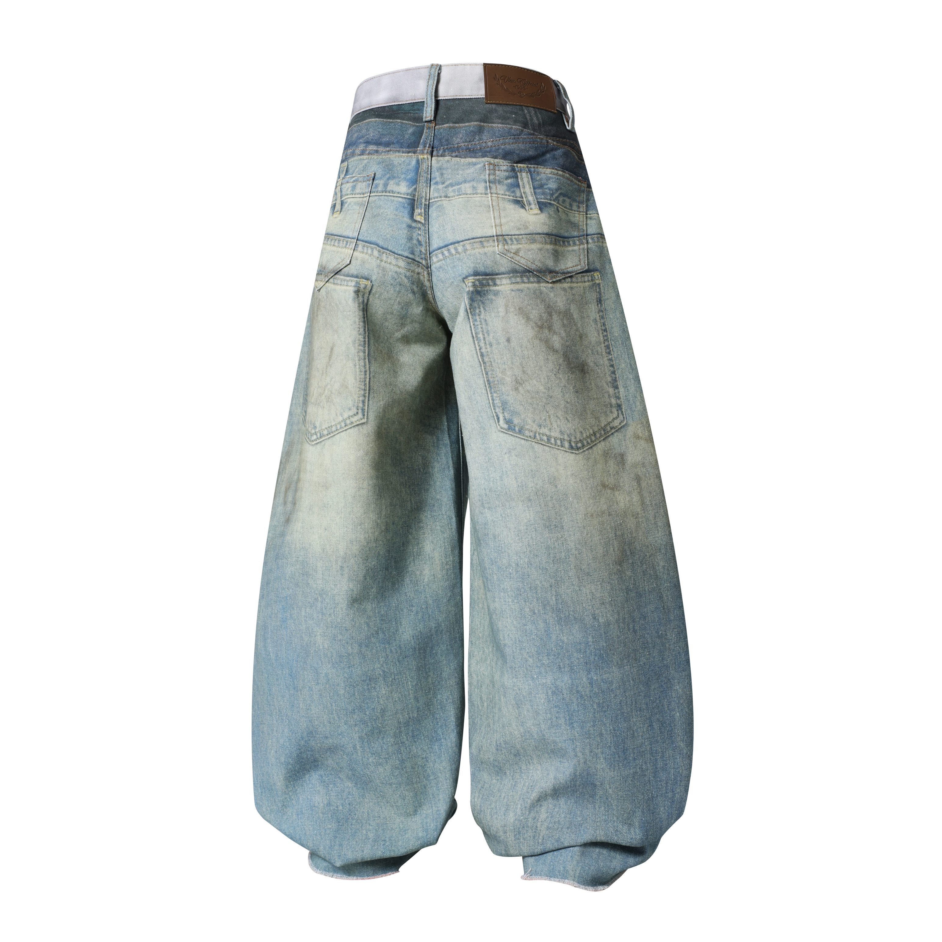 Omirad “Layered Fade Distressed Balloon Jeans”