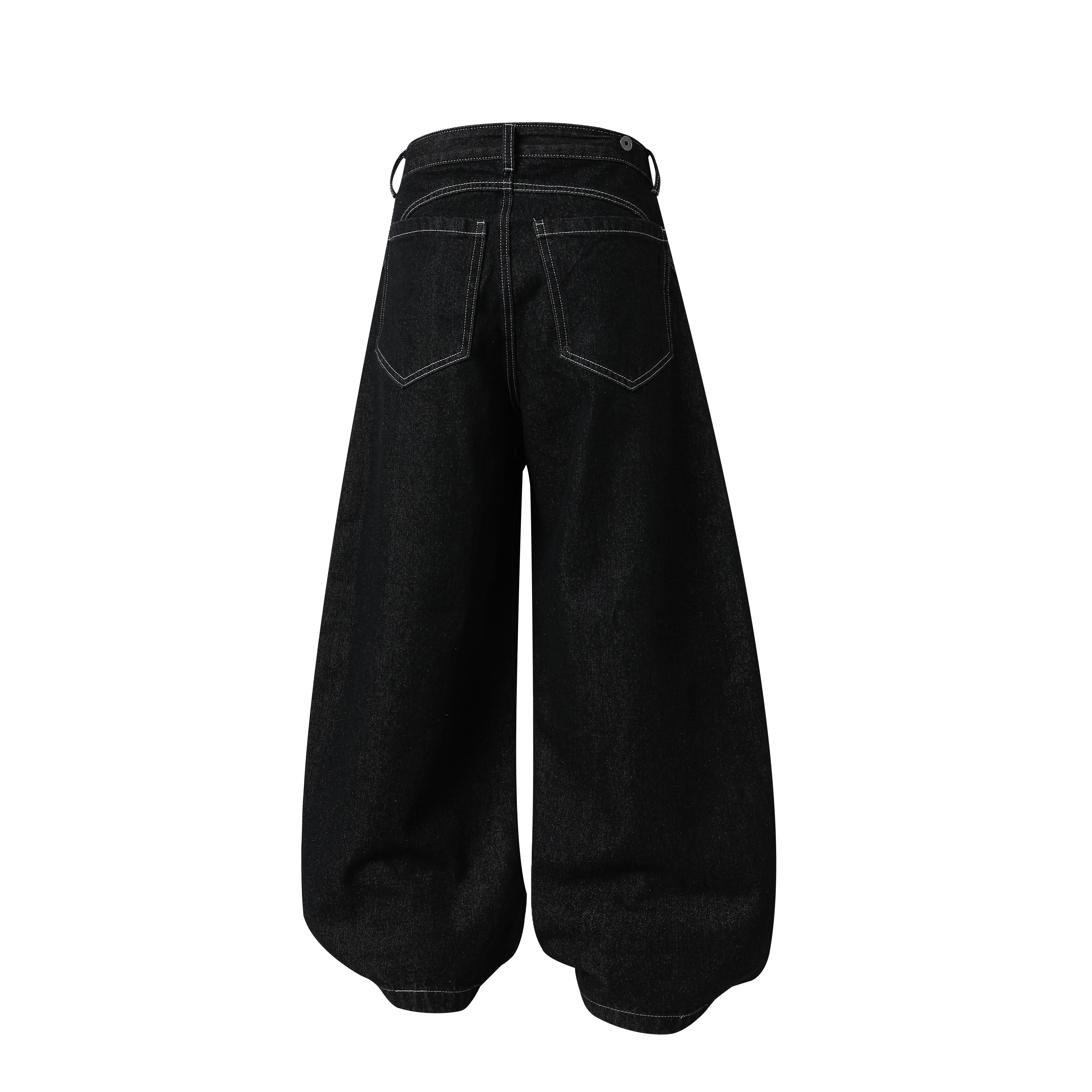 Omirad Hardware Strap Wide-Leg Jeans