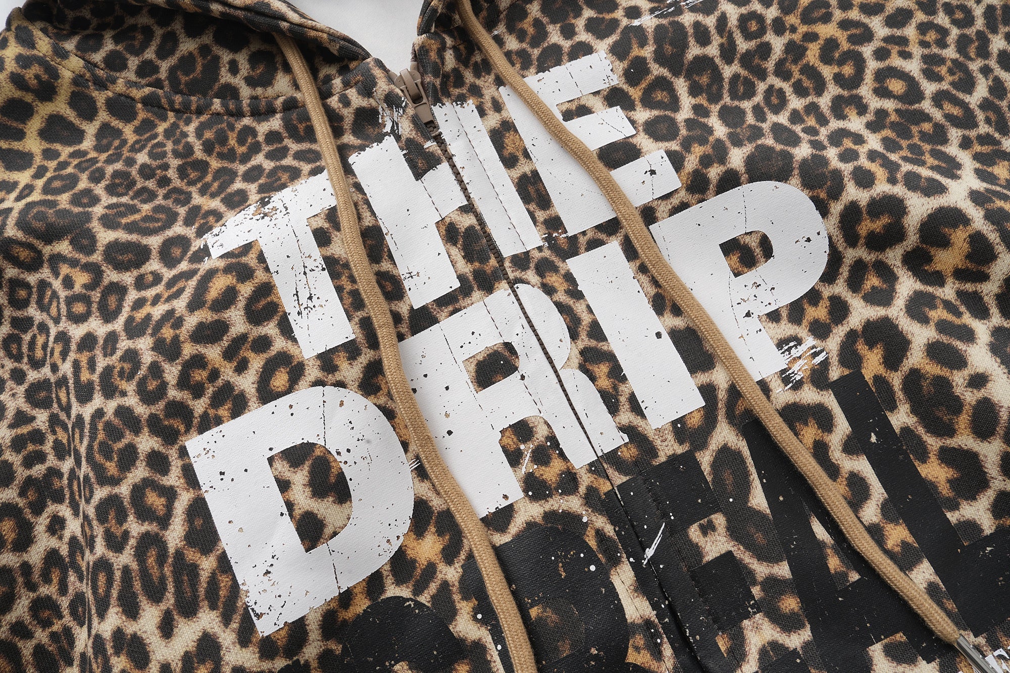 Omirad Leopard Graphic Zip-Up Hoodie