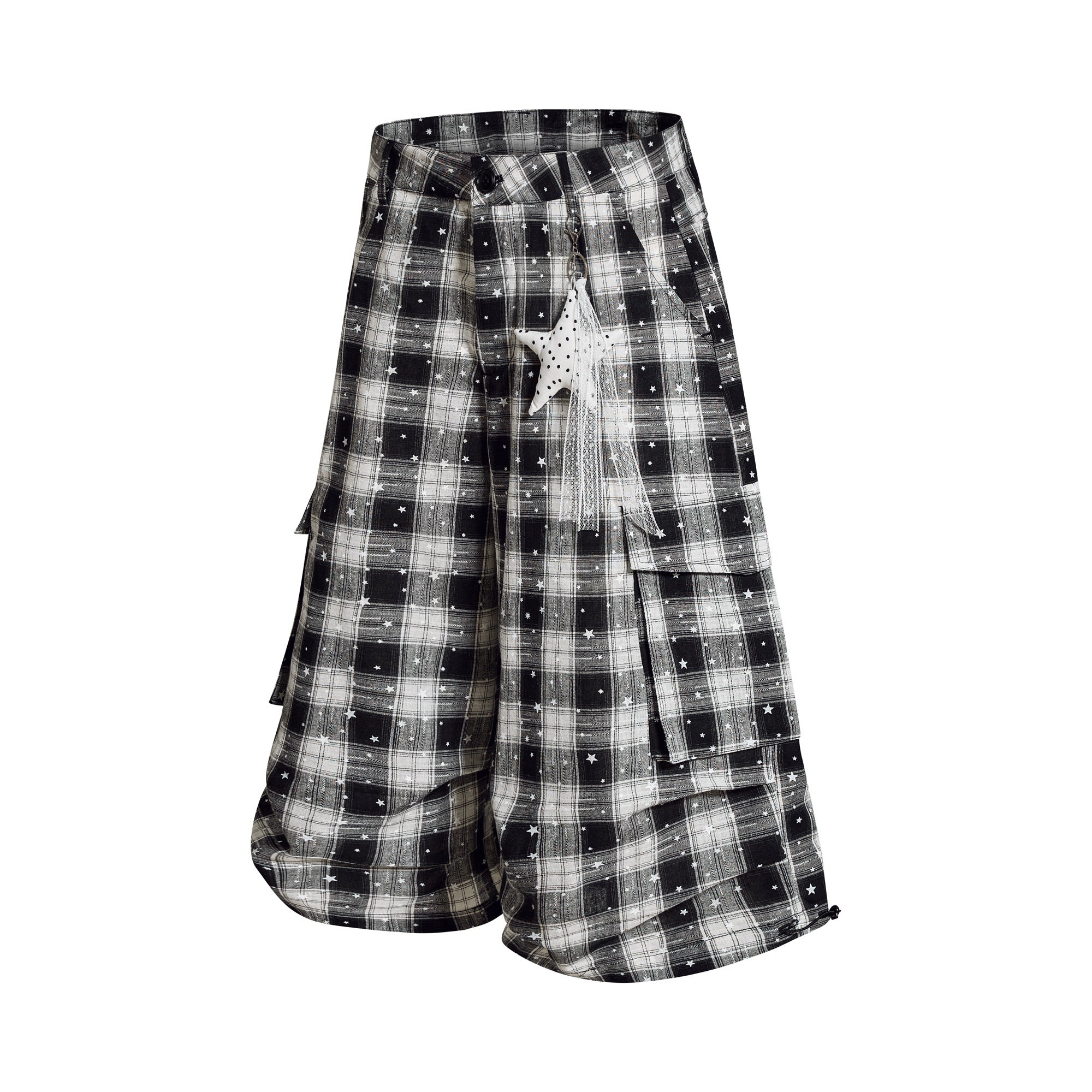 Omirad Plaid Star Cargo Shorts