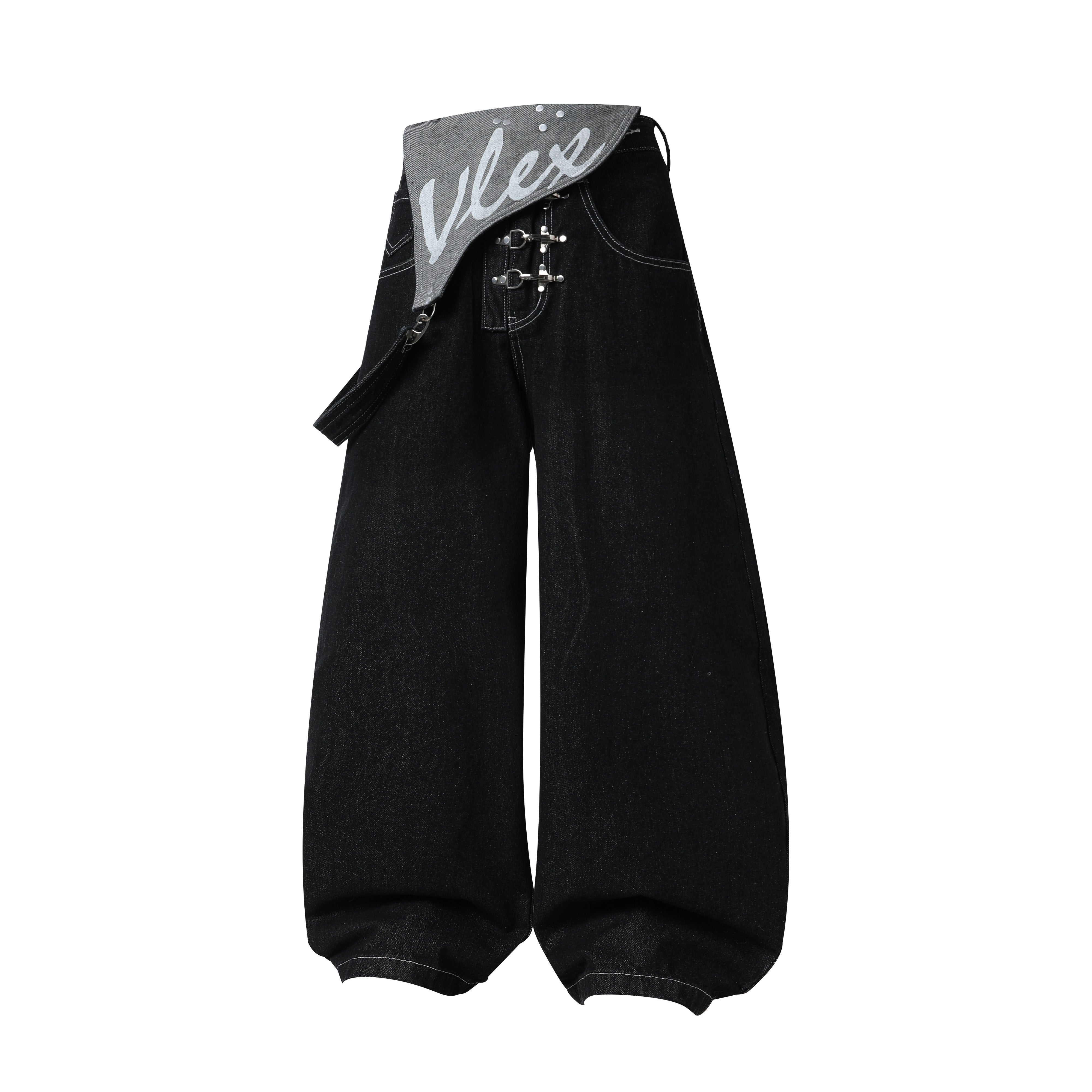 Omirad Hardware Strap Wide-Leg Jeans