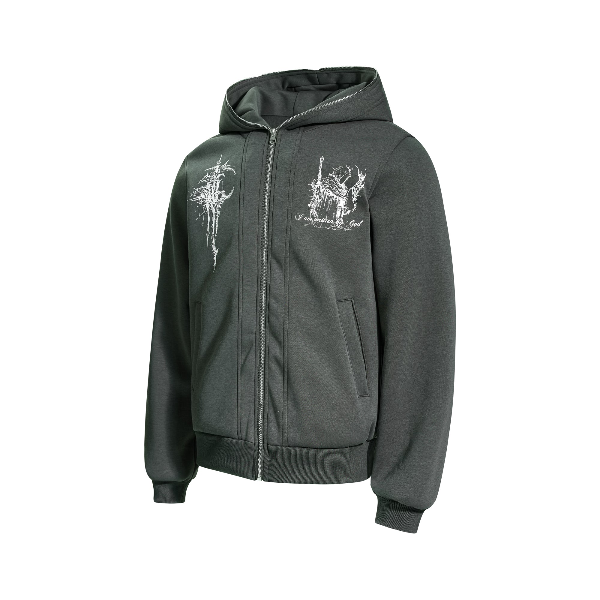 Omirad Gothic Line Art Zip Hoodie