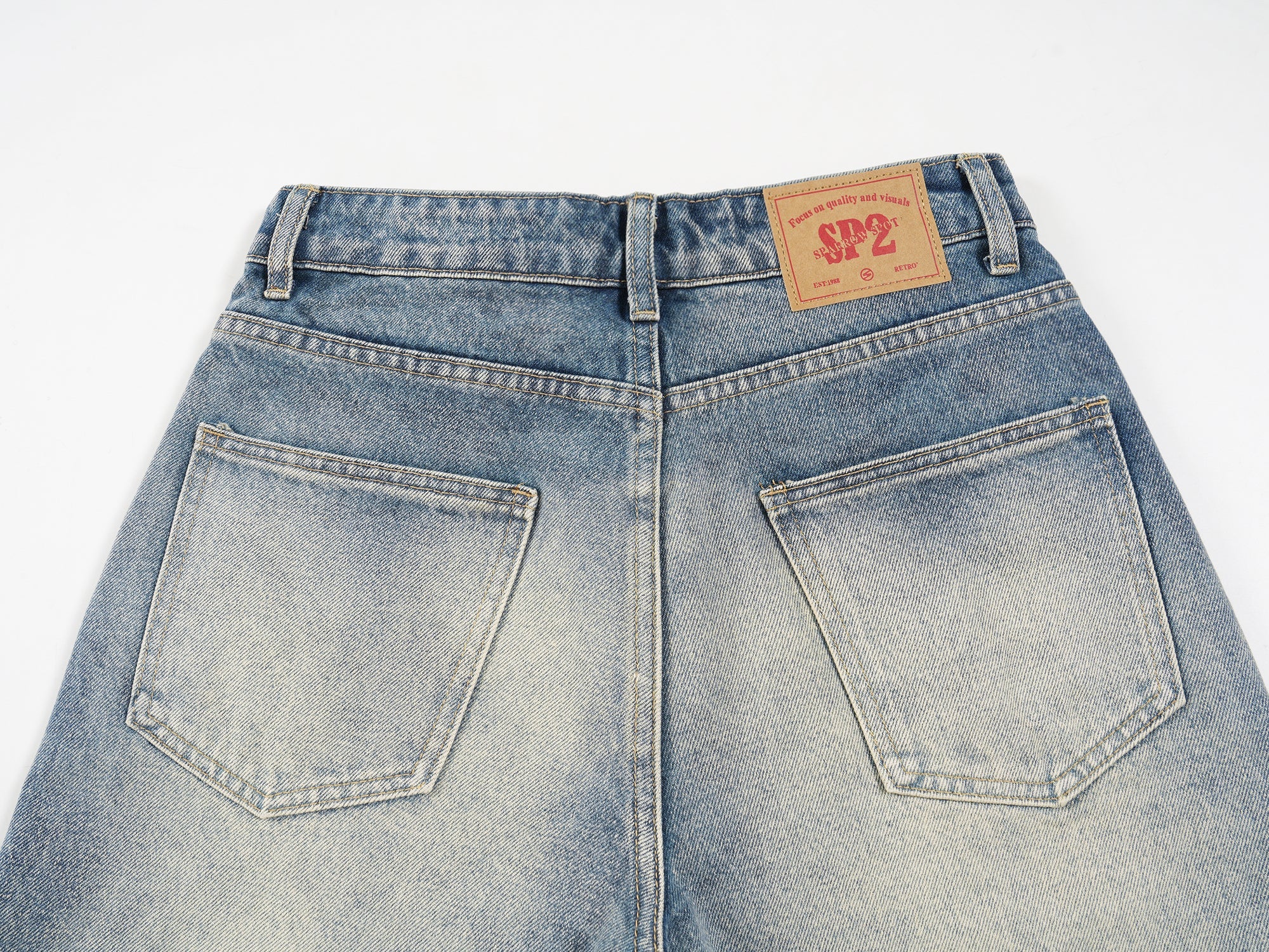 Omirad Faded Wide-Leg Denim Shorts