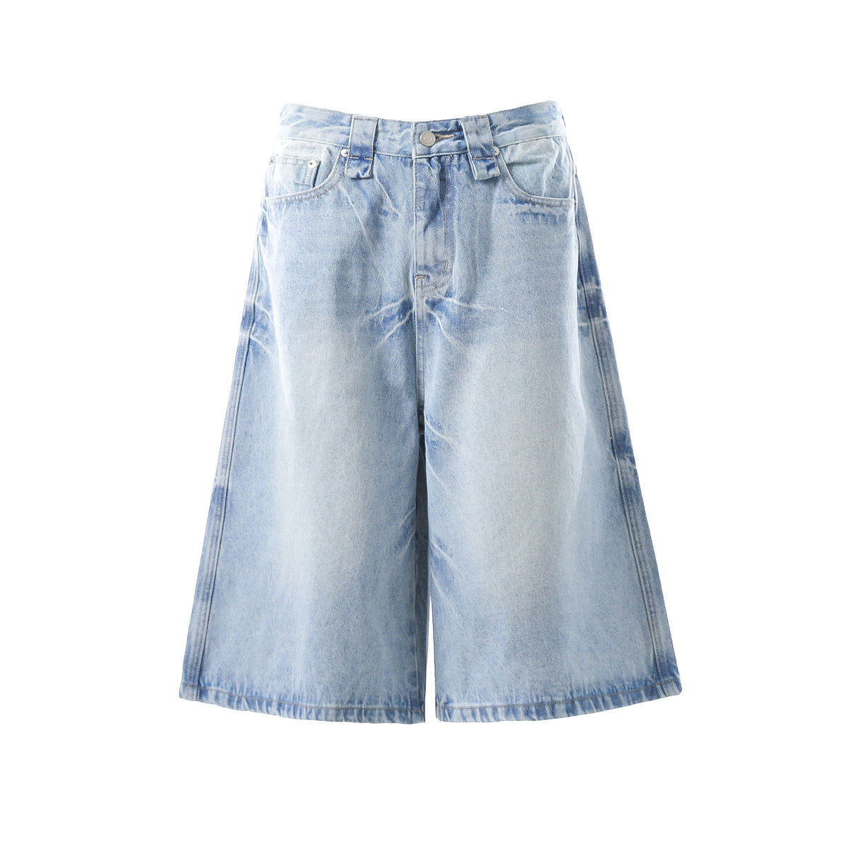 Omirad Vintage Wash Wide-Leg Denim Shorts