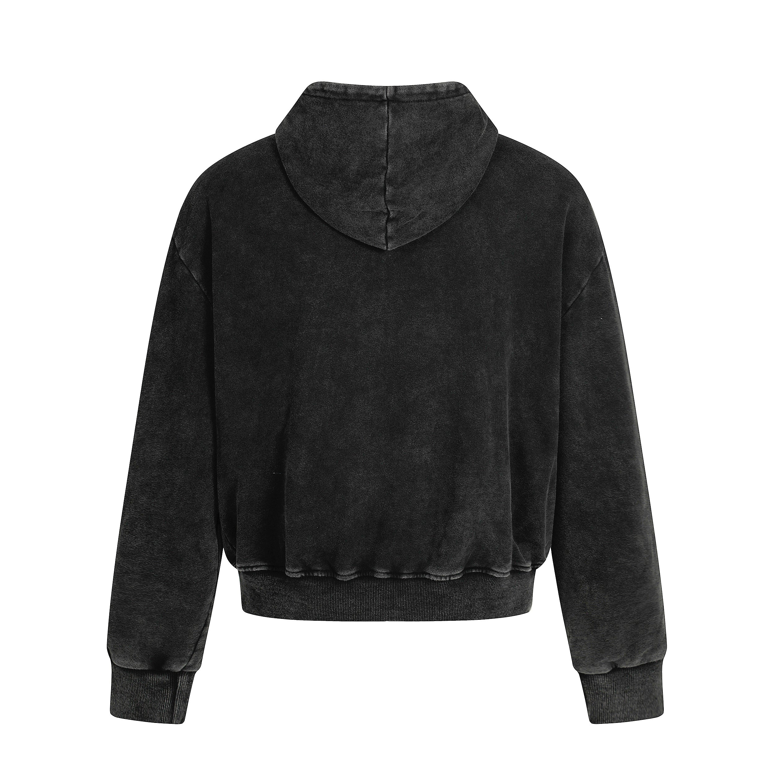 Omirad Asymmetric Zip Washed Hoodie Jacket