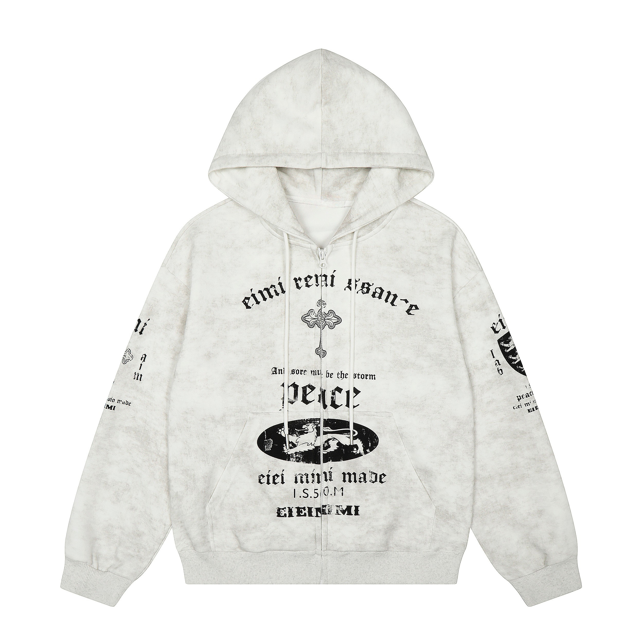 Omirad Vintage Graphic Zip-Up Hoodie