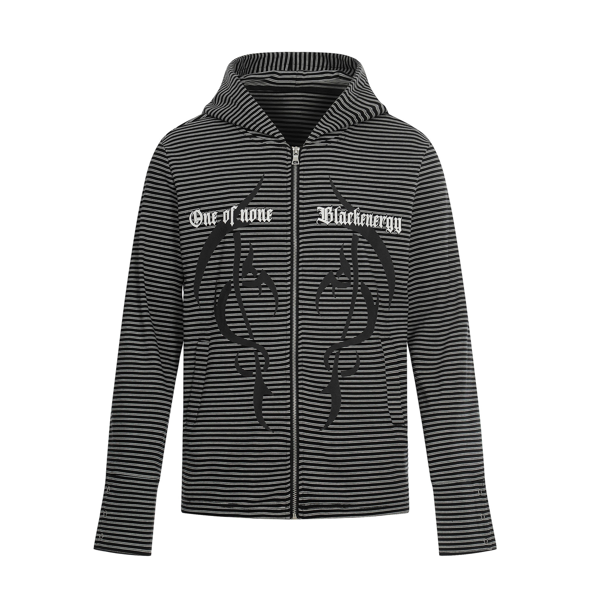Omirad Striped Graphic Zip Hoodie