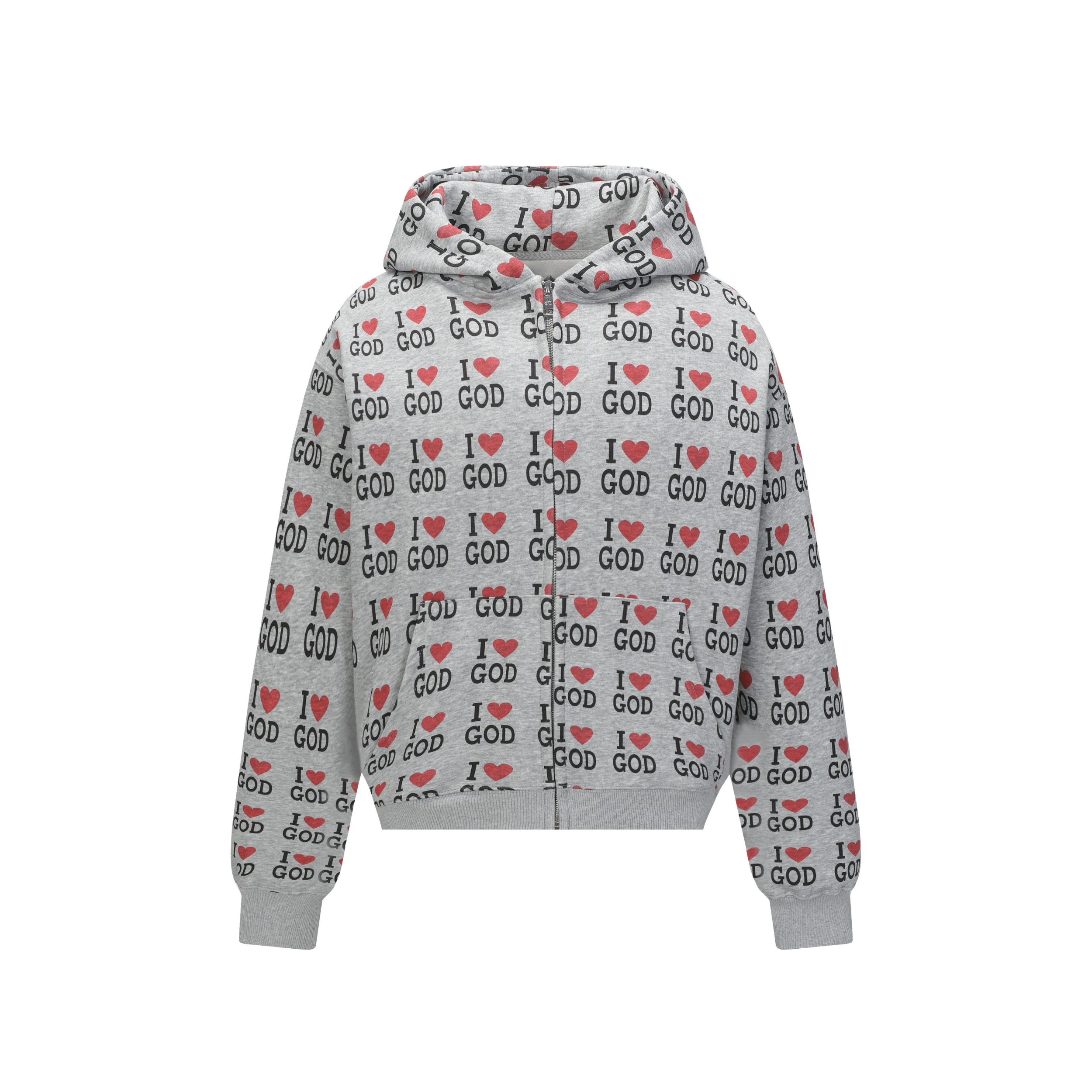 Omirad I Love God Zip Hoodie
