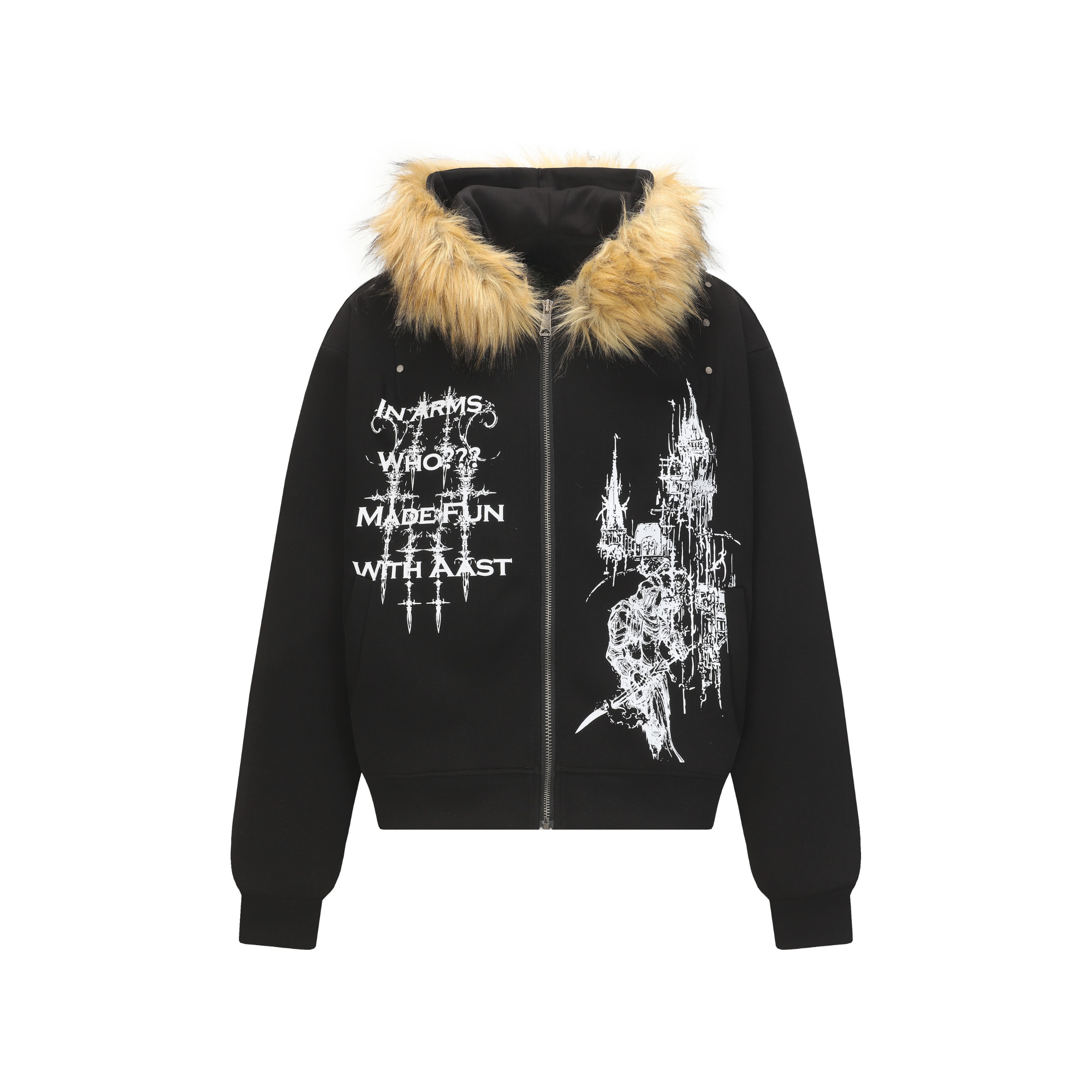 Omirad Gothic Fur Hood Zip Hoodie
