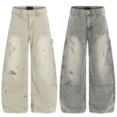 Omirad Washed Utility Distressed Denim Jeans