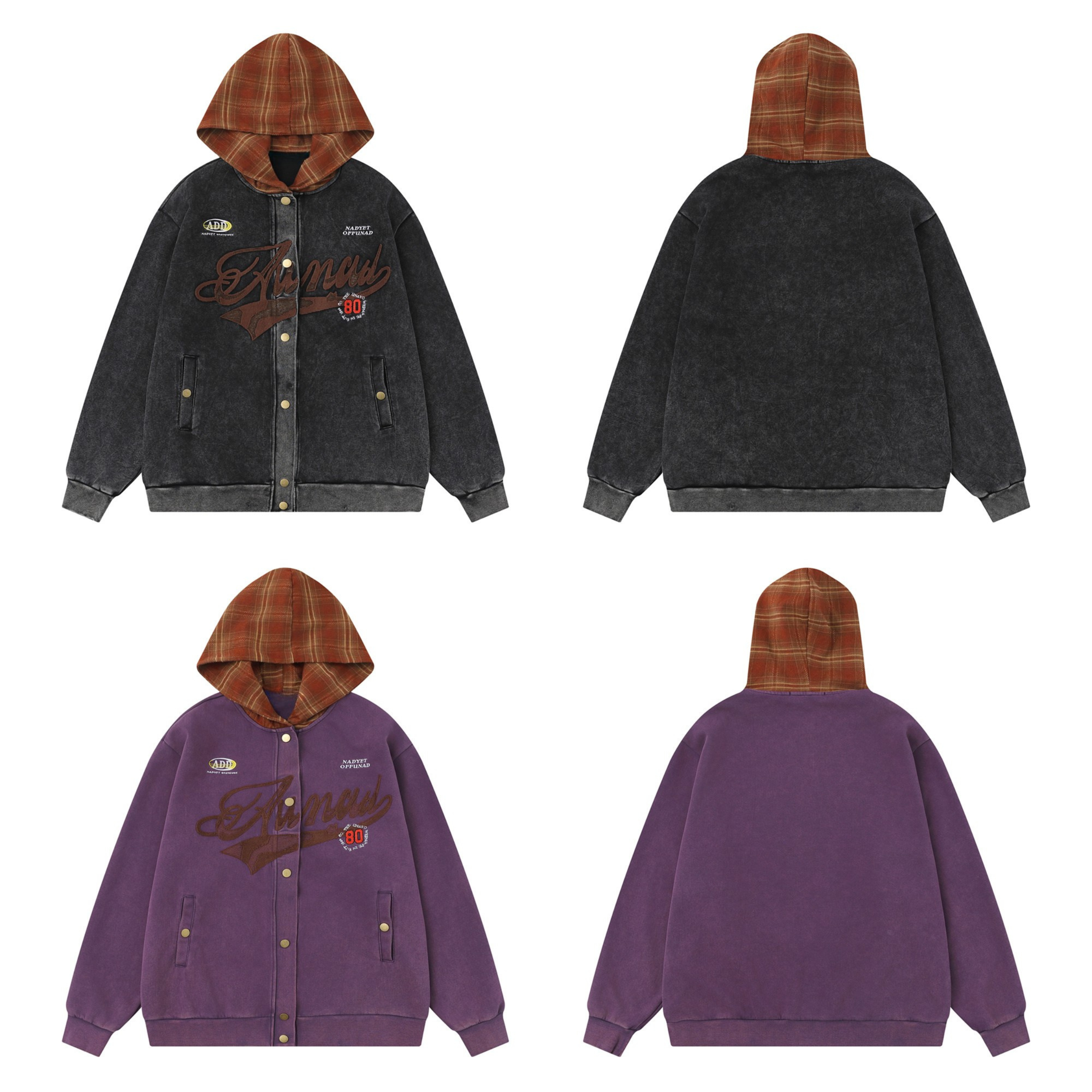 Omirad Vintage Hooded Varsity Jacket