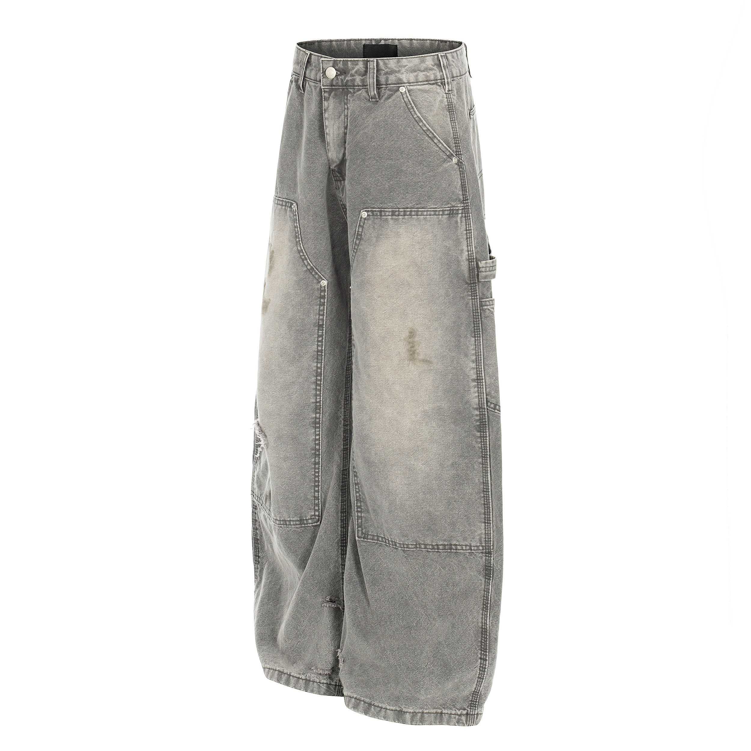 Omirad Washed Utility Distressed Denim Jeans