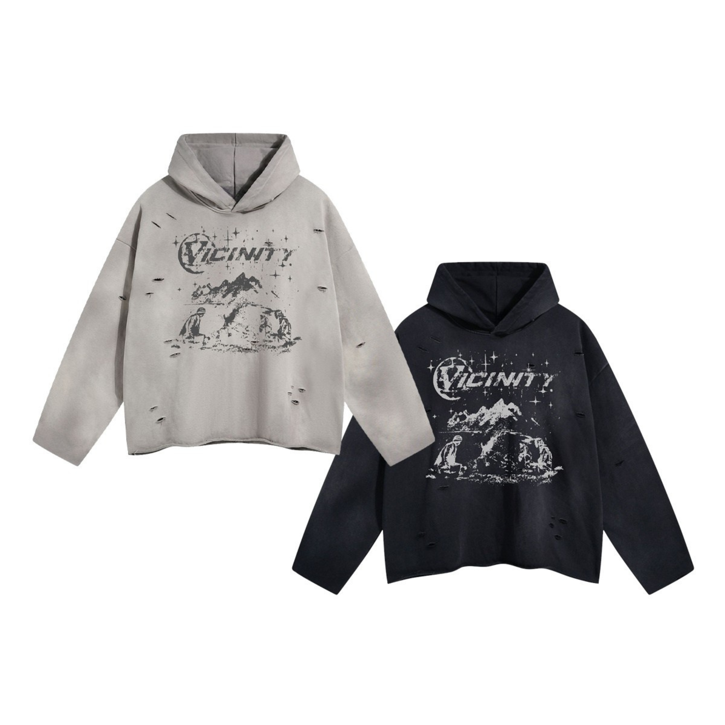 Omirad Graphic Distressed Hoodie
