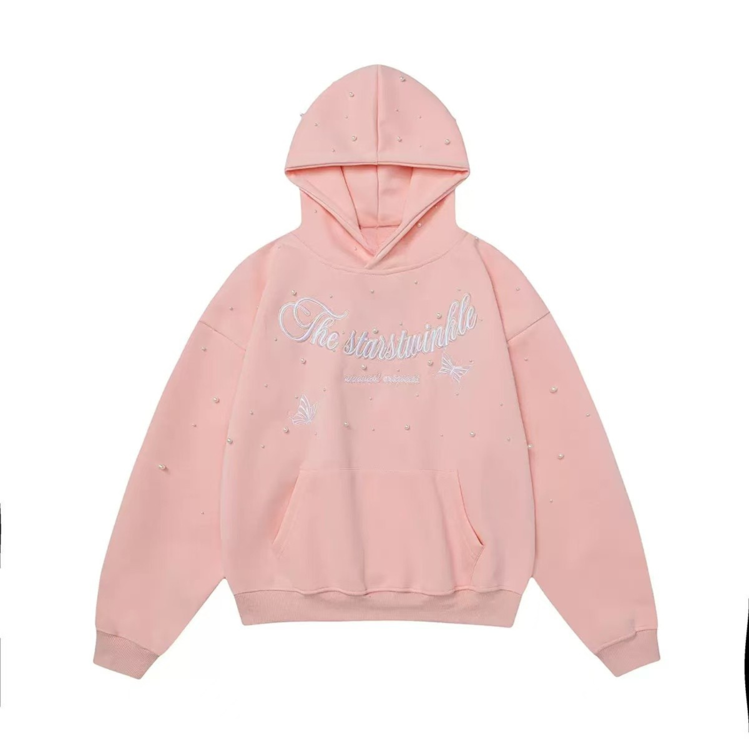 Omirad Rhinestone Script Pullover Hoodie