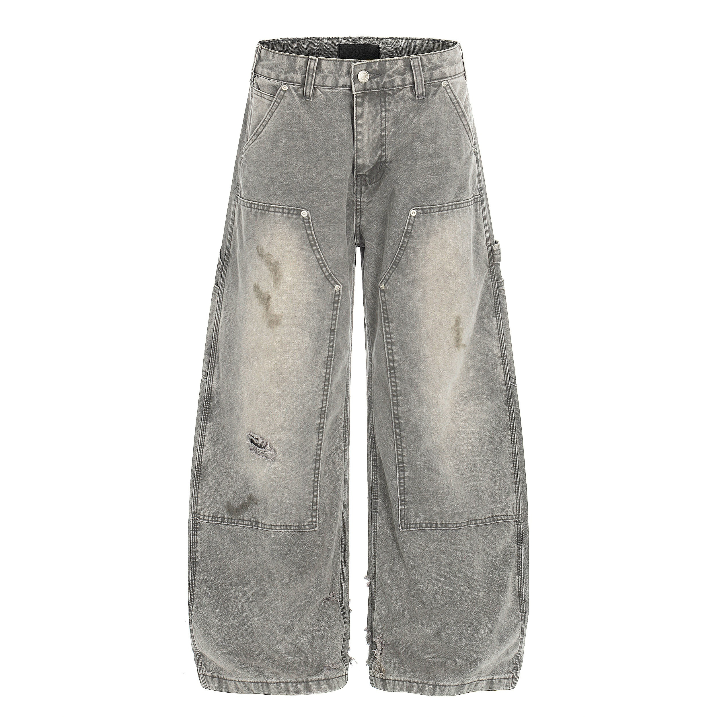 Omirad Washed Utility Distressed Denim Jeans