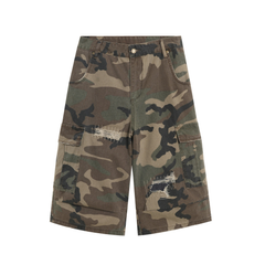 Omirad Distressed Camo Cargo Shorts