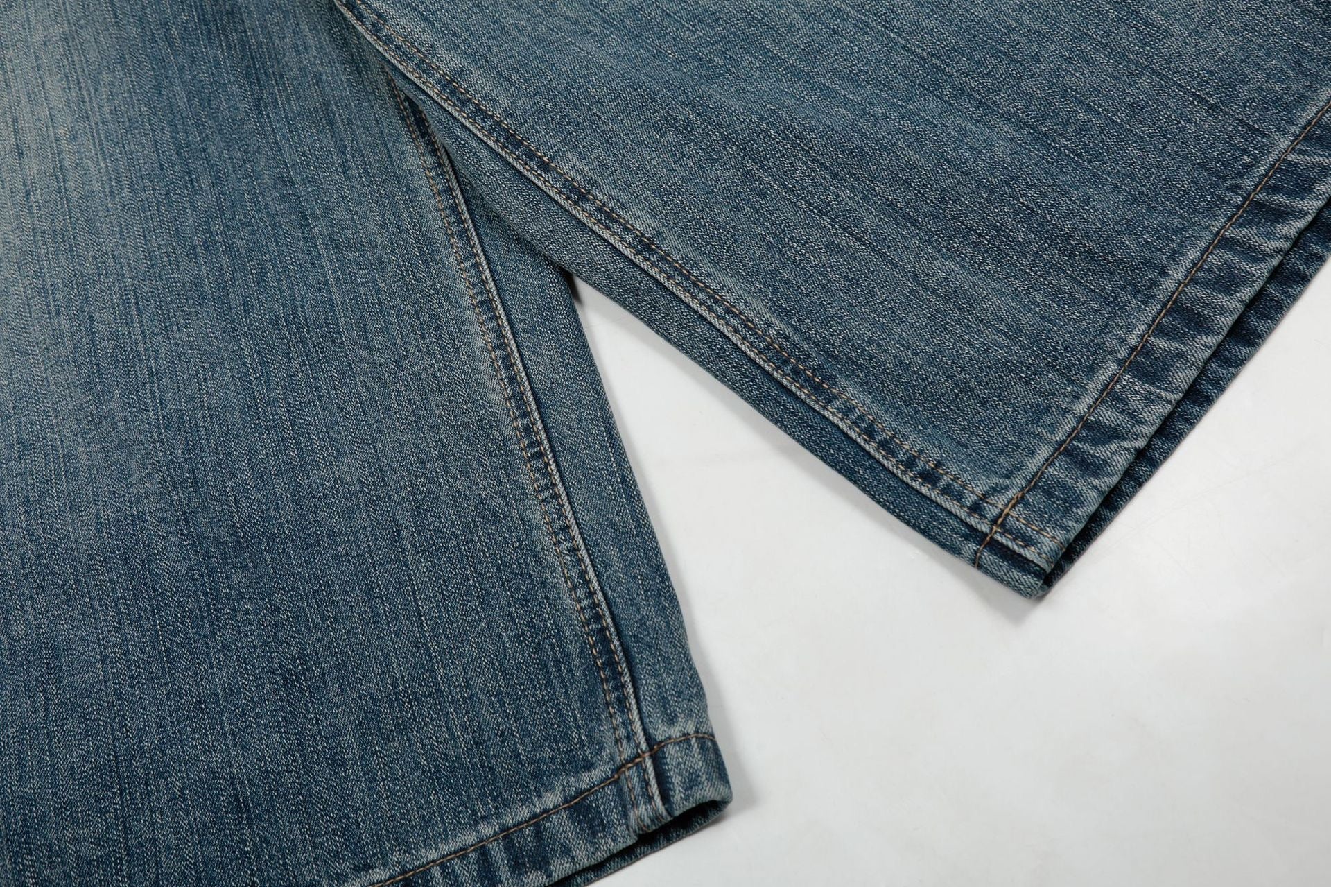 Omirad Plaid-Pocket Wide Denim Shorts