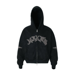 Omirad Washed Logo Zip-Up Hoodie