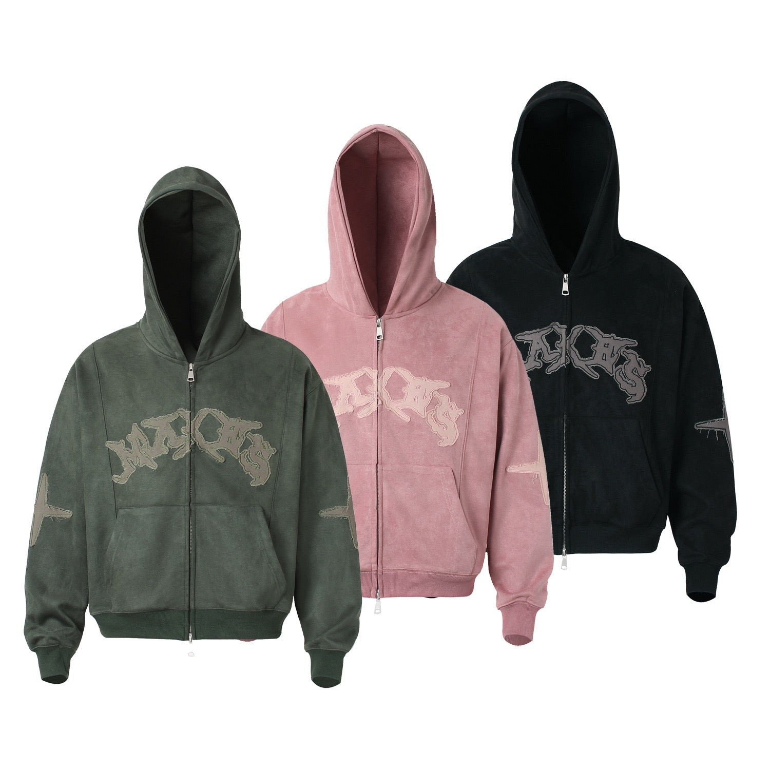 Omirad Washed Logo Zip-Up Hoodie