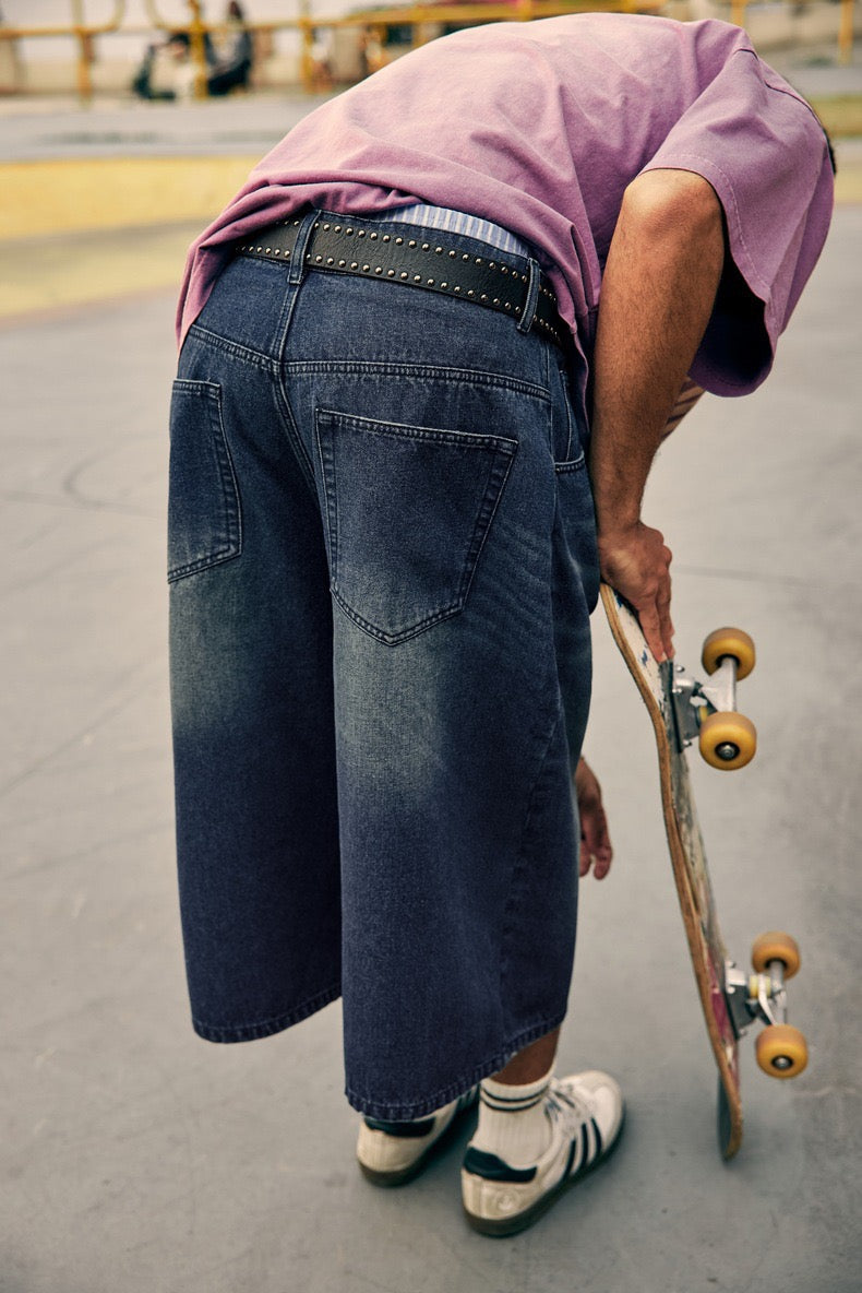 Omirad Vintage Wide-Leg Denim Shorts