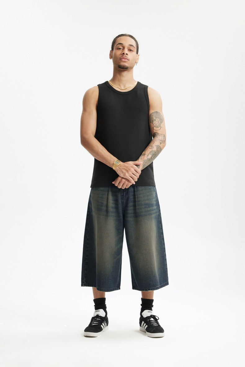 Omirad Vintage Wide-Leg Denim Shorts