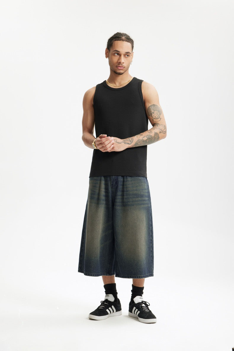 Omirad Vintage Wide-Leg Denim Shorts