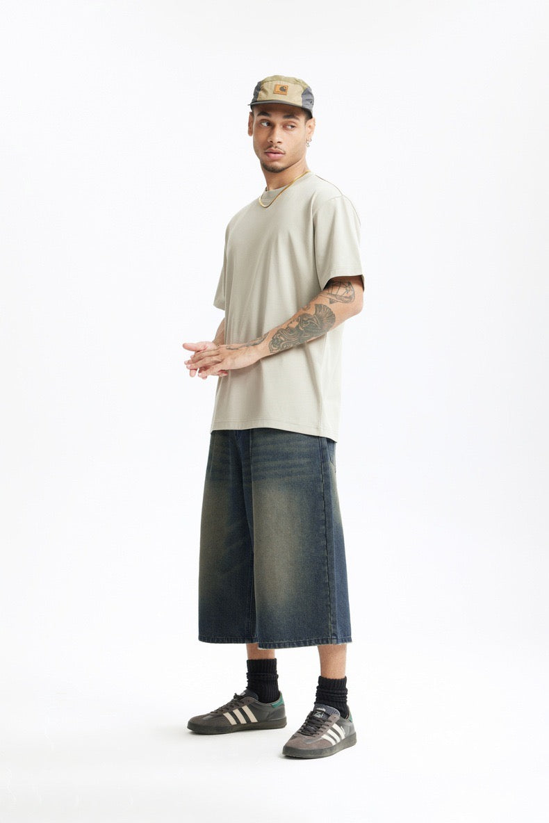 Omirad Vintage Wide-Leg Denim Shorts