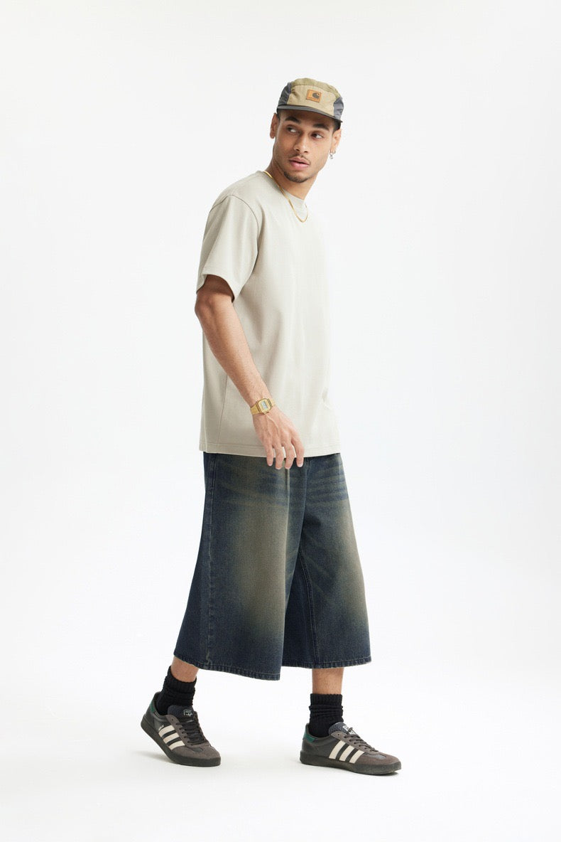 Omirad Vintage Wide-Leg Denim Shorts