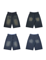 Omirad Vintage Wide-Leg Denim Shorts