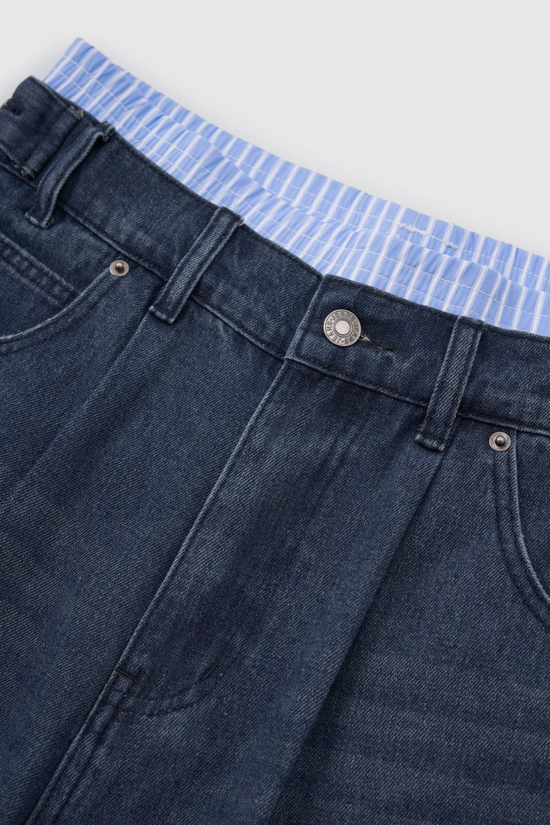 Omirad Vintage Wide-Leg Denim Shorts