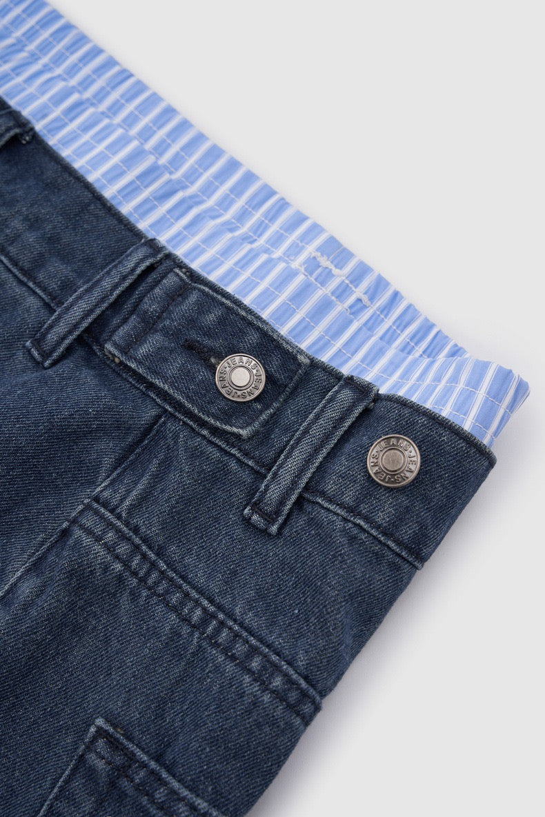 Omirad Vintage Wide-Leg Denim Shorts