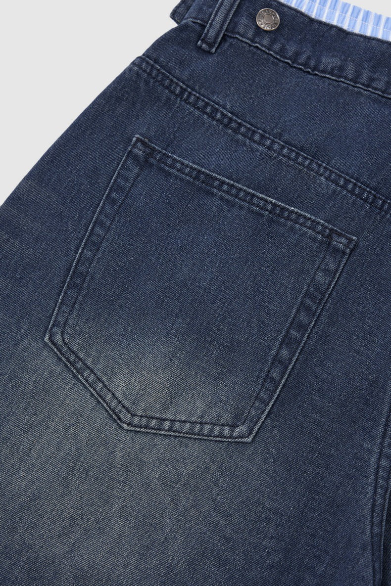 Omirad Vintage Wide-Leg Denim Shorts
