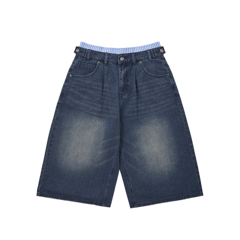 Omirad Vintage Wide-Leg Denim Shorts