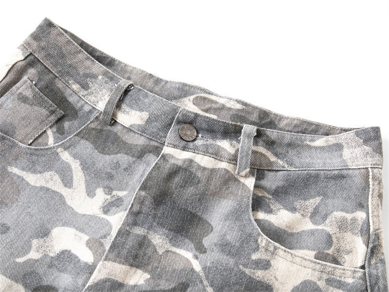 Omirad Camo Wide-Leg Denim Pants