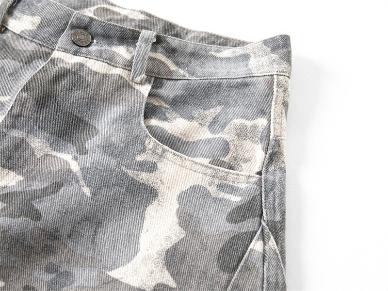 Omirad Camo Wide-Leg Denim Pants