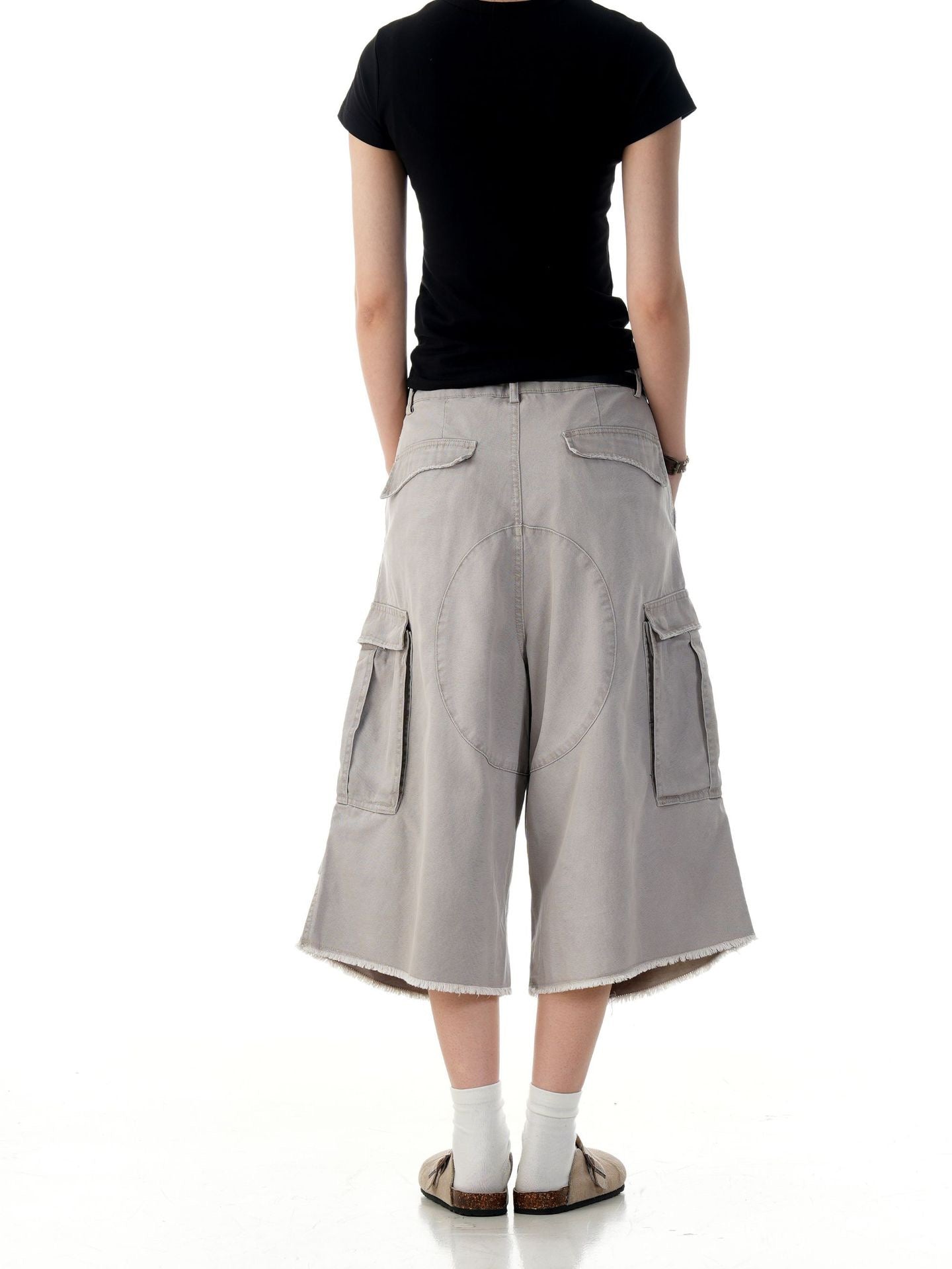 Omirad Washed Layer-Panel Cargo Shorts