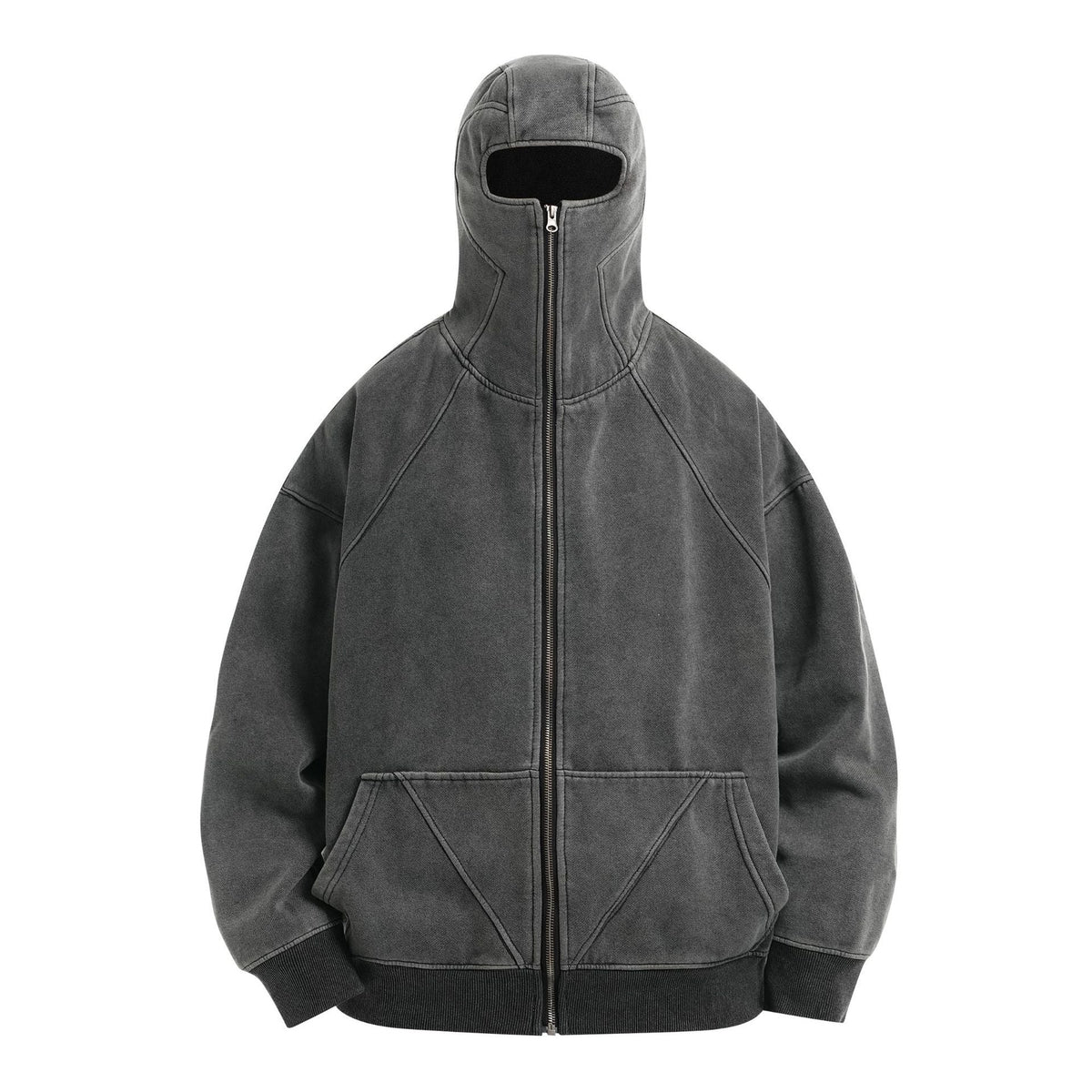 Omirad Full-Zip Masked Washed Hoodie
