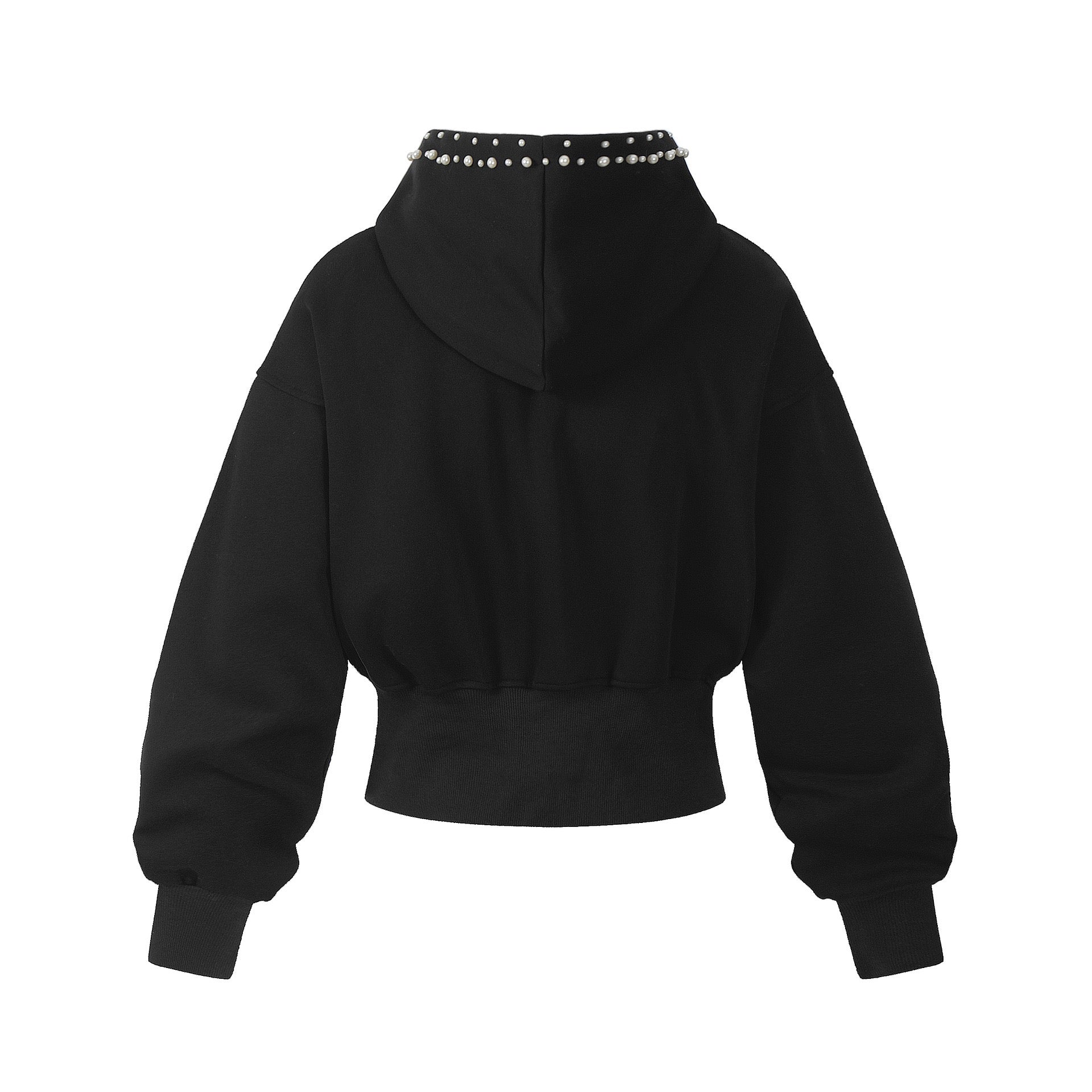 Omirad Pearl-Trim Cropped Hoodie