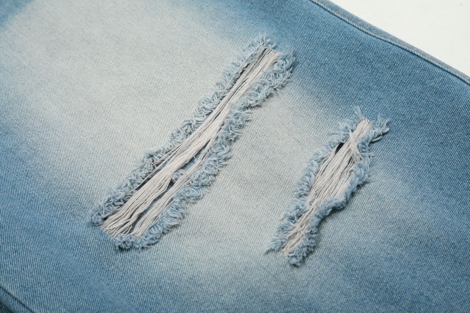 Omirad Distressed Belted Denim Jorts