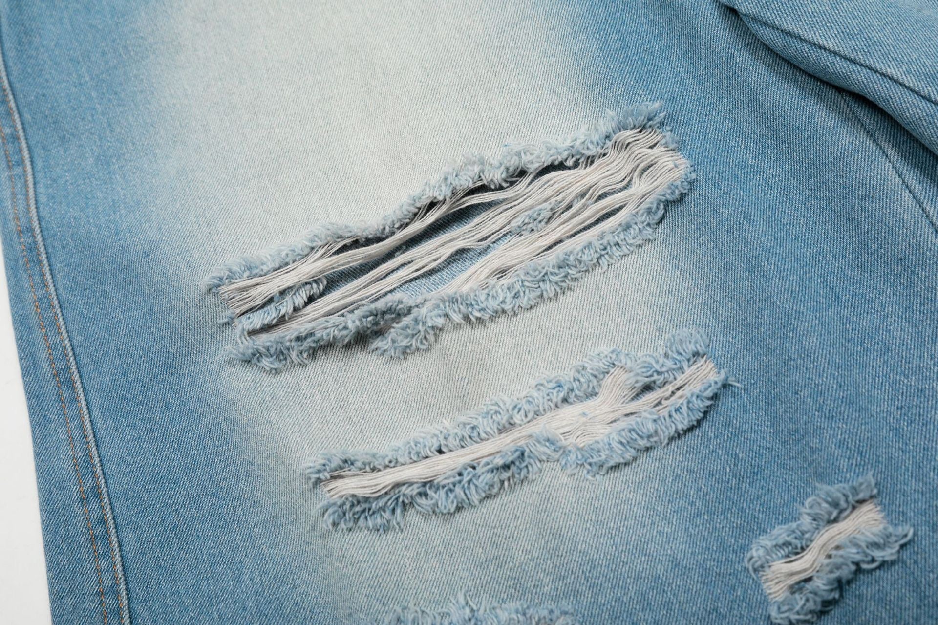 Omirad Distressed Belted Denim Jorts