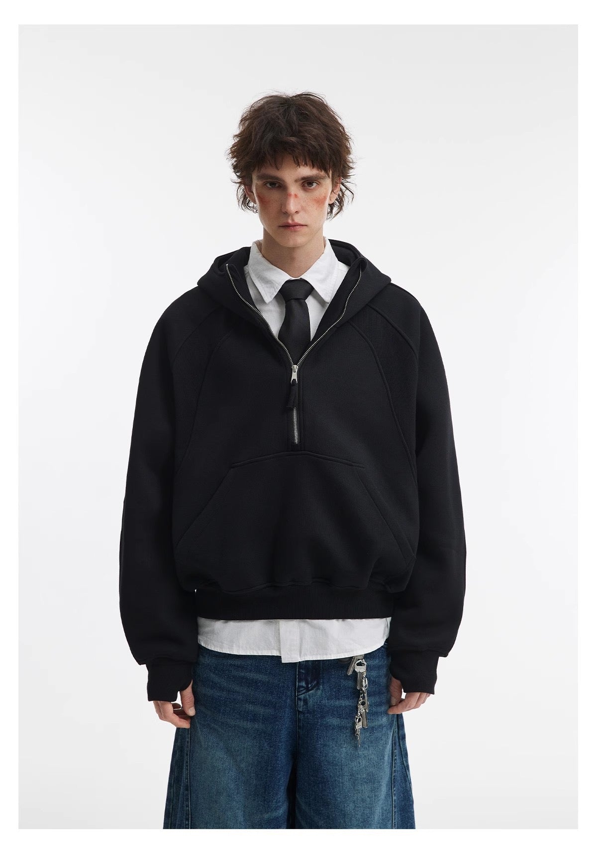 Omirad Essential Half-Zip Cropped Hoodie