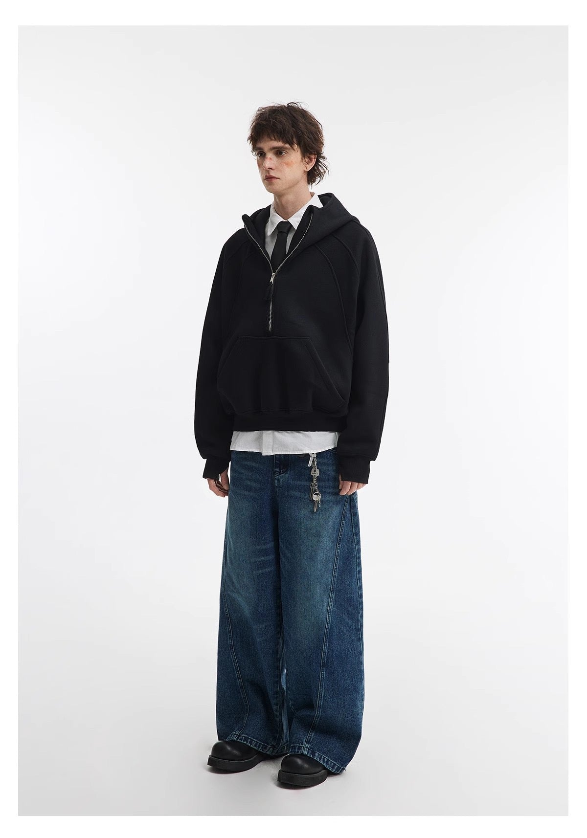 Omirad Essential Half-Zip Cropped Hoodie