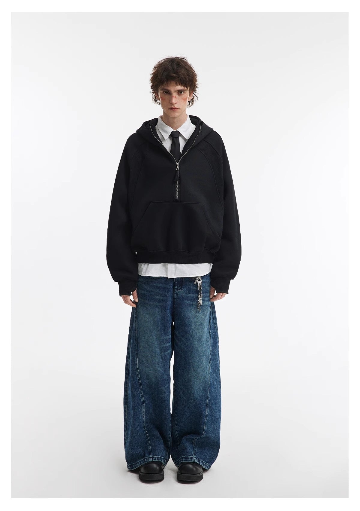 Omirad Essential Half-Zip Cropped Hoodie